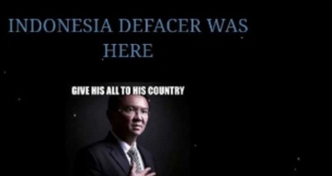 Tampilan website Polda Riau yang di hacker.